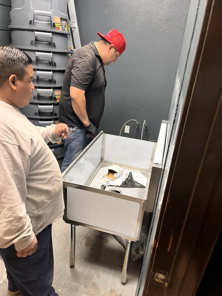 Commercial plumbing and sink installation in Delta